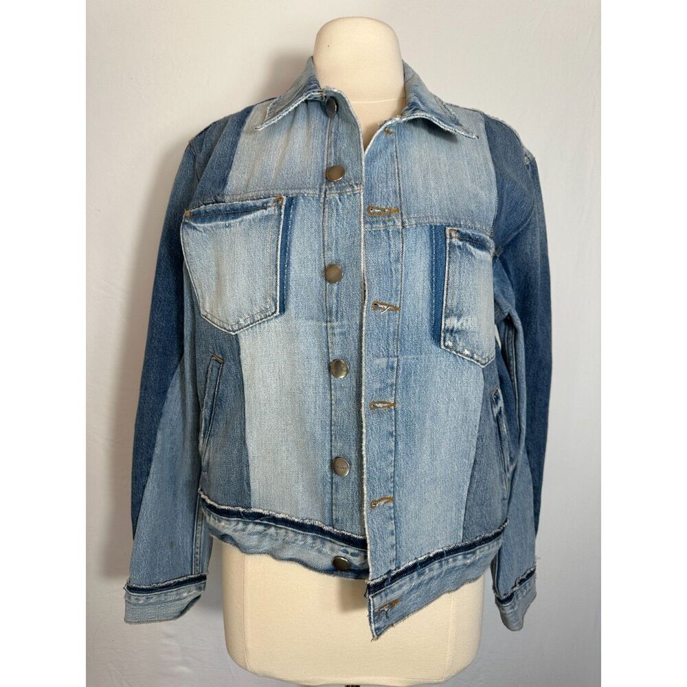 Frame Colorblock Denim Jacket Size Large - image 4